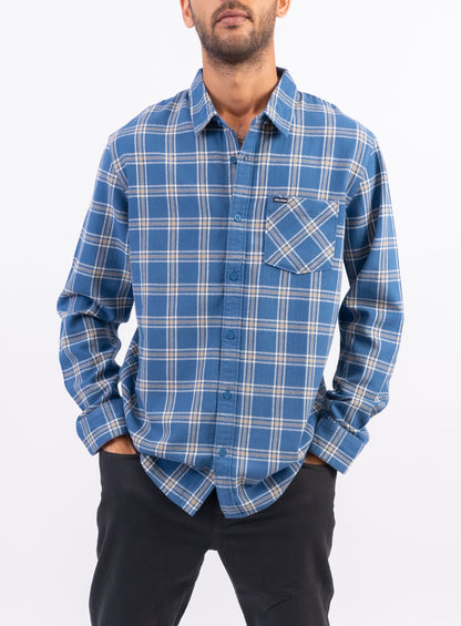 Loreto Flannel Shirt in Smokey Blue