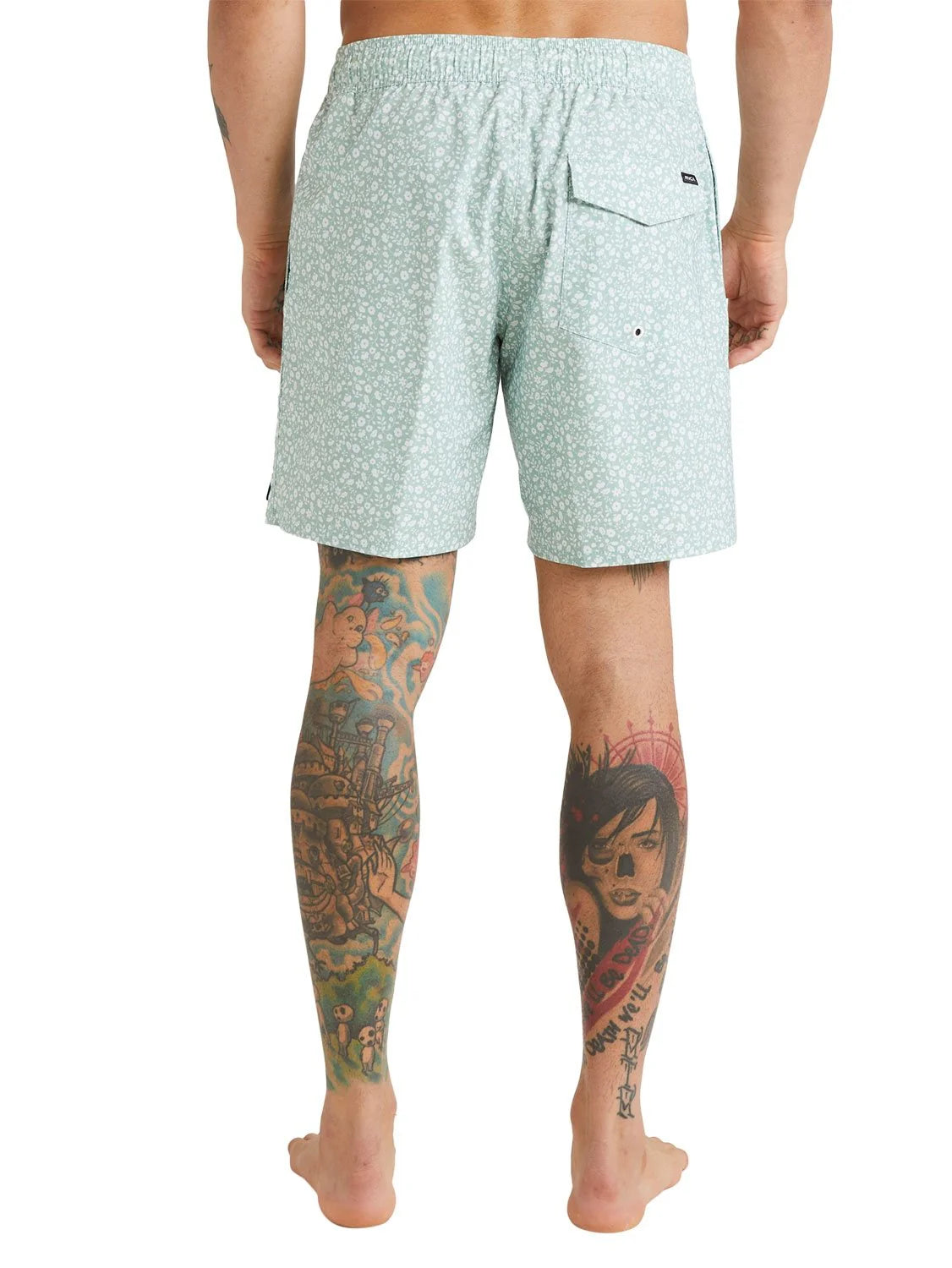 Barnes Elastic Volley Shorts in Green Haze Floral