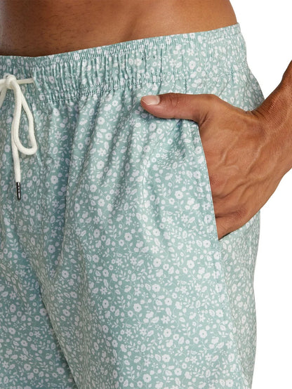 Barnes Elastic Volley Shorts in Green Haze Floral