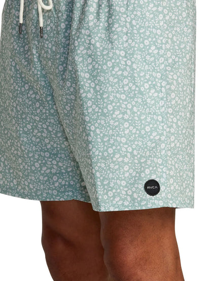 Barnes Elastic Volley Shorts in Green Haze Floral