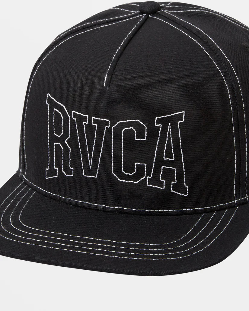 Stitch Snapback Hat in Black