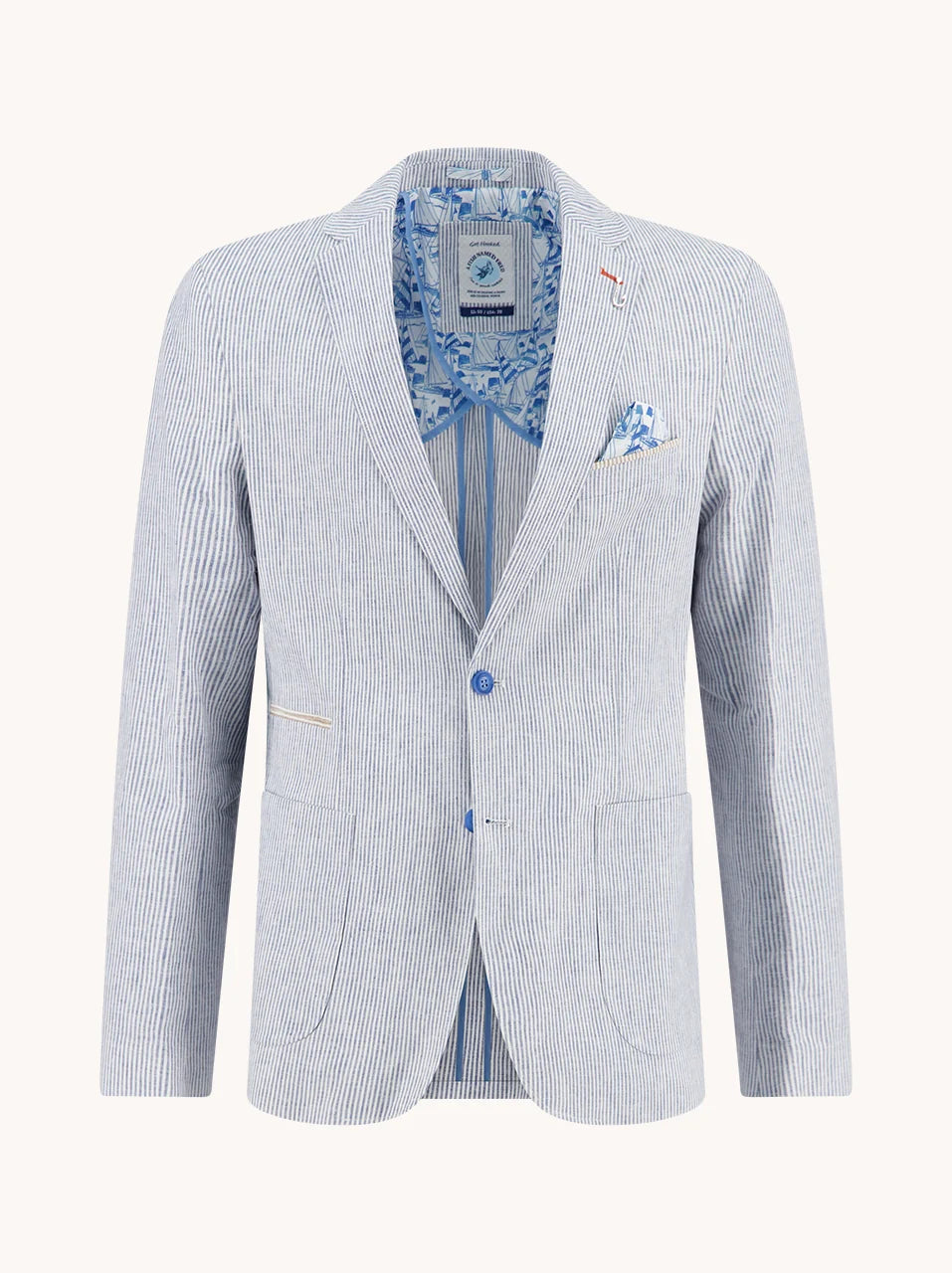 Linen Blazer in Cobalt