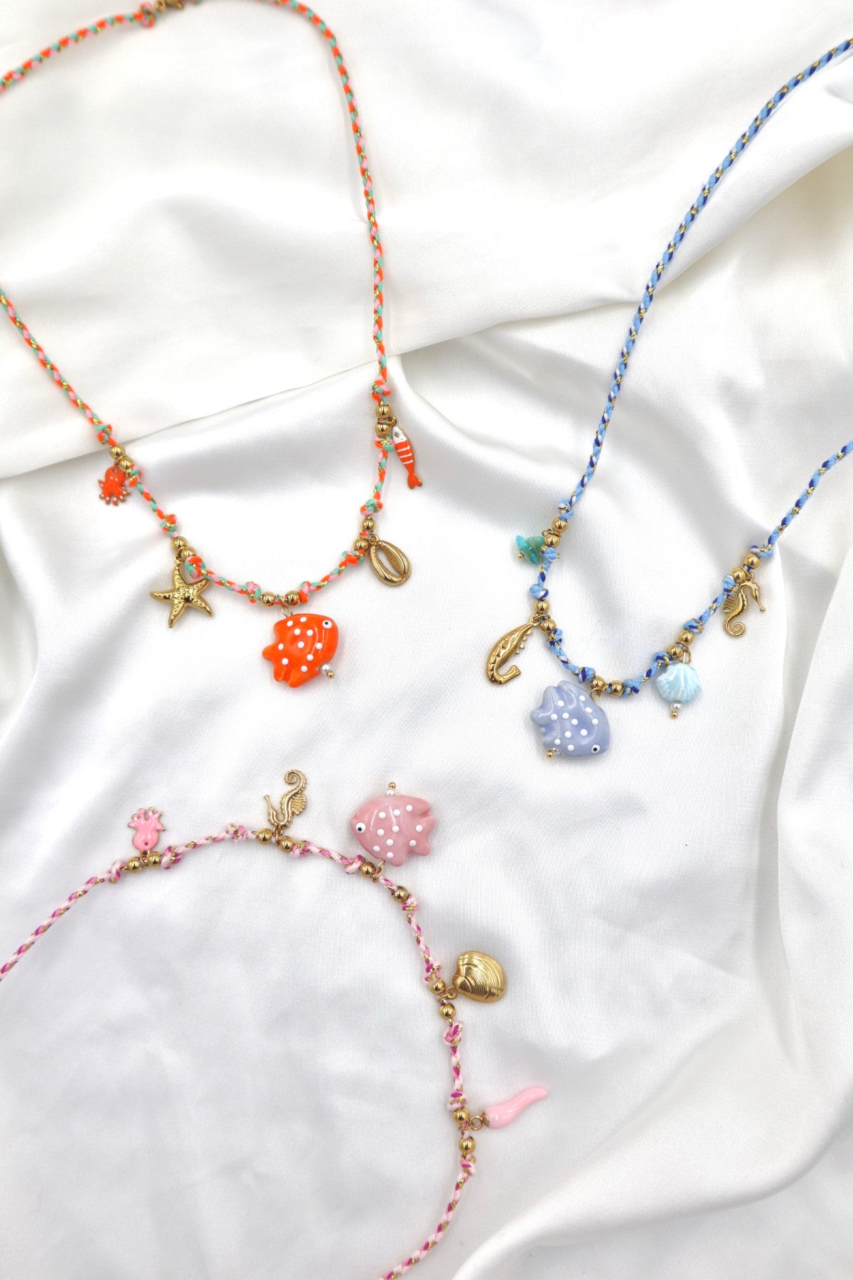 Algarve Rope Charm Necklace in Blue