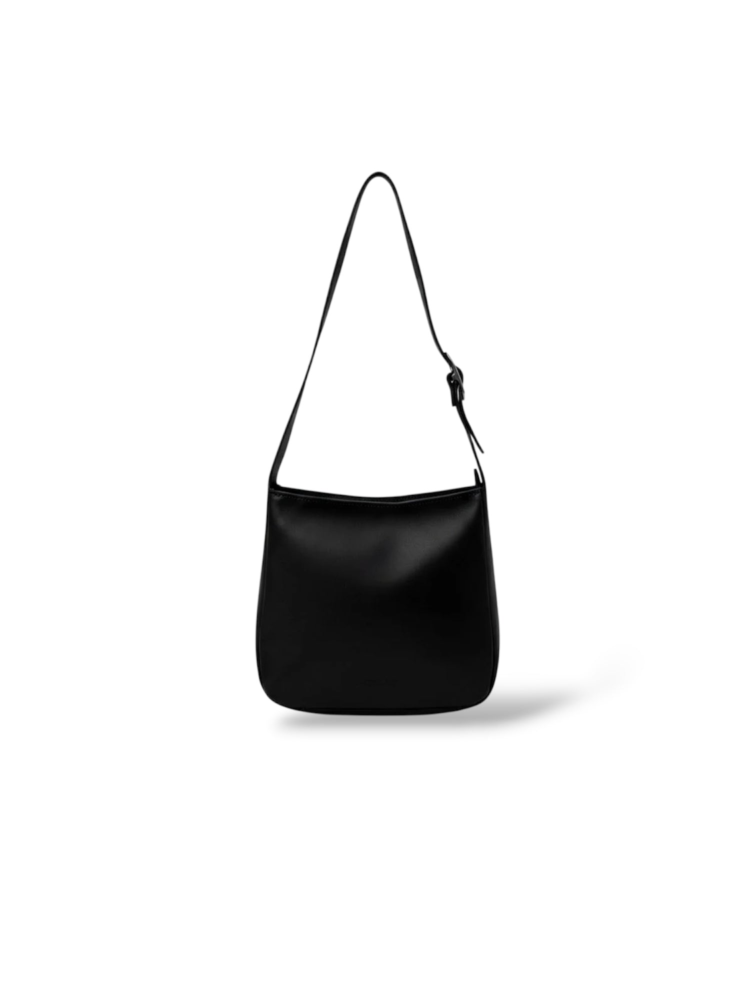 Buckley Unlined Leather Hobo Shoulder Bag in Black