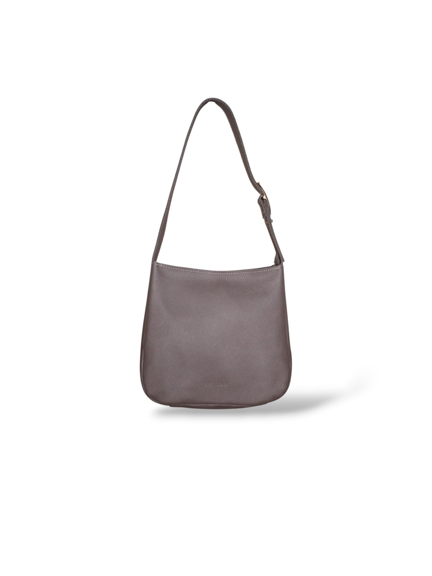 Buckley Unlined Leather Hobo Shoulder Bag in Dark Taupe