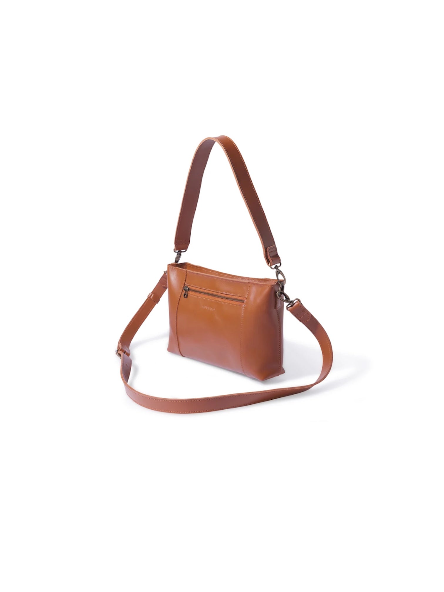 Margo Leather Crossbody + Shoulder Strap in Cider Tan