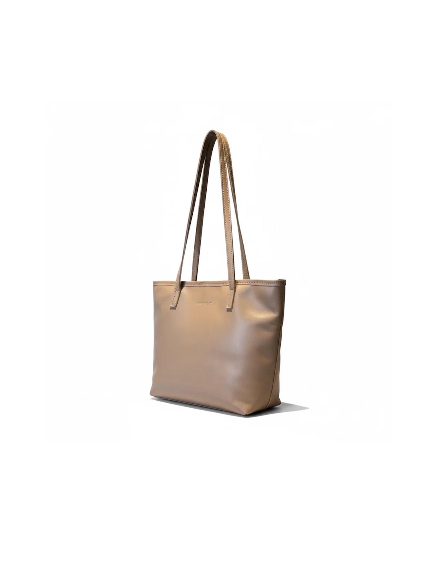 Mezzo Lined Leather Zip Tote in Hazel