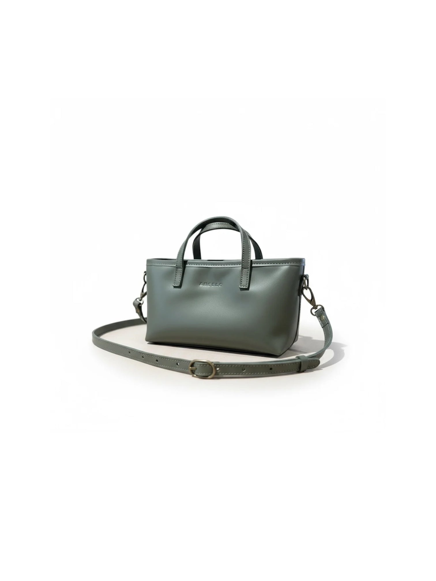 Zeta Mini Leather Crossbody Tote in Khaki Green