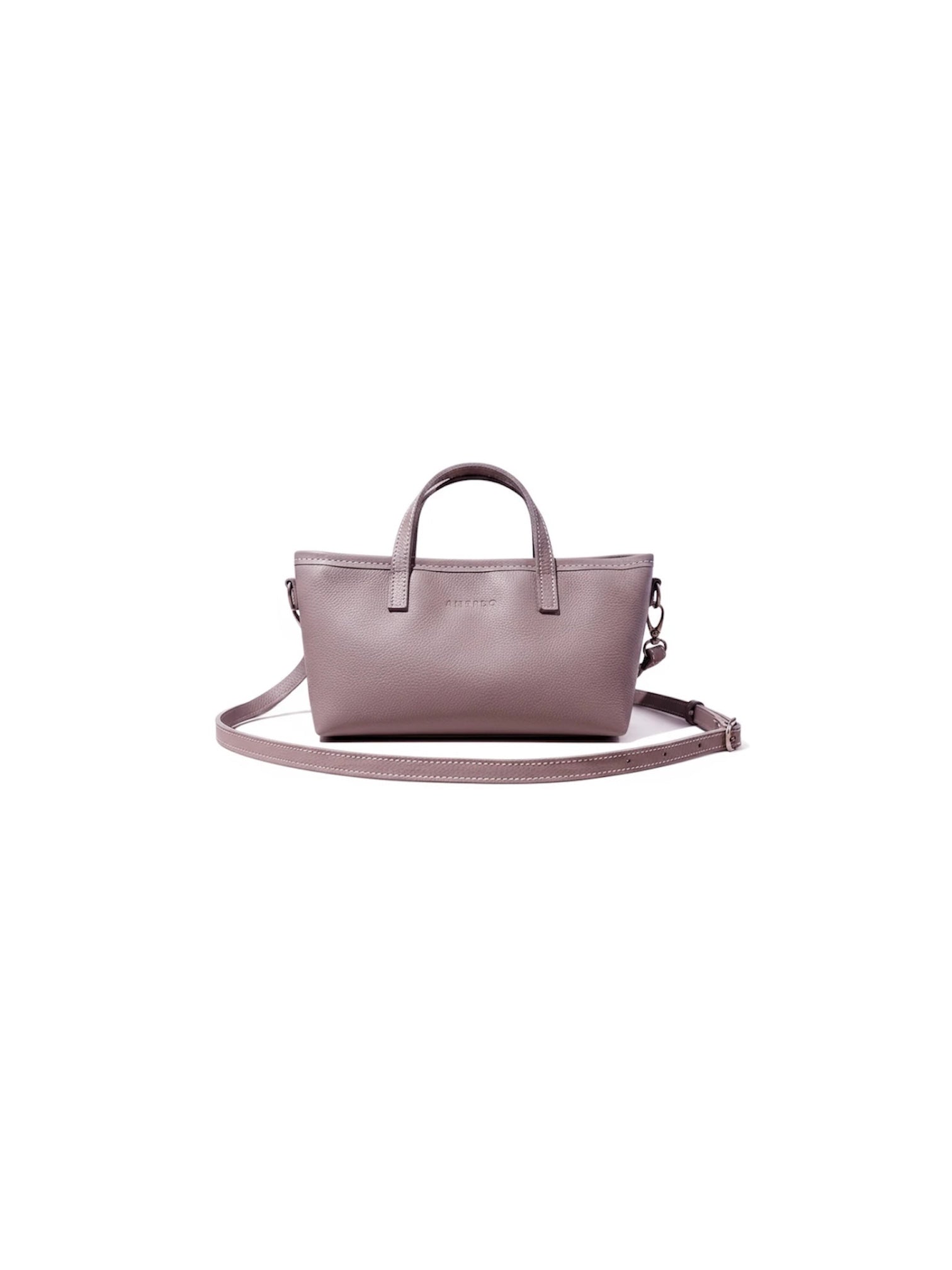 Zeta Mini Leather Crossbody Tote in Dark Taupe