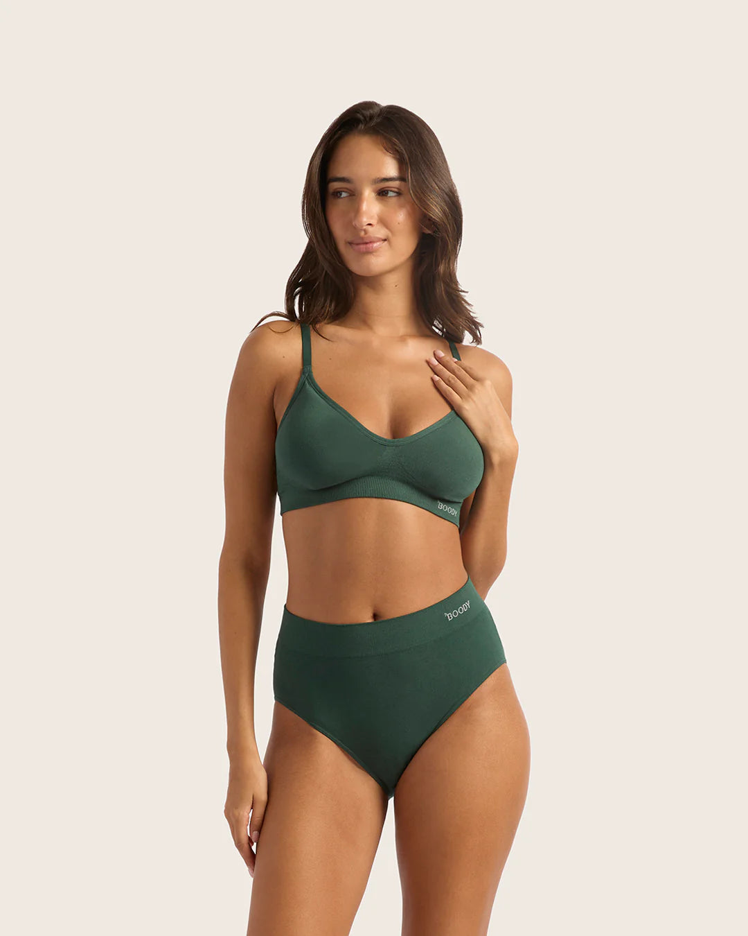Wireless T-Shirt Bra in Emerald Green