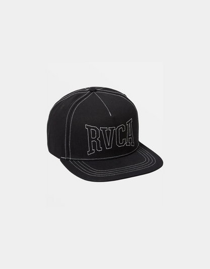 Stitch Snapback Hat in Black