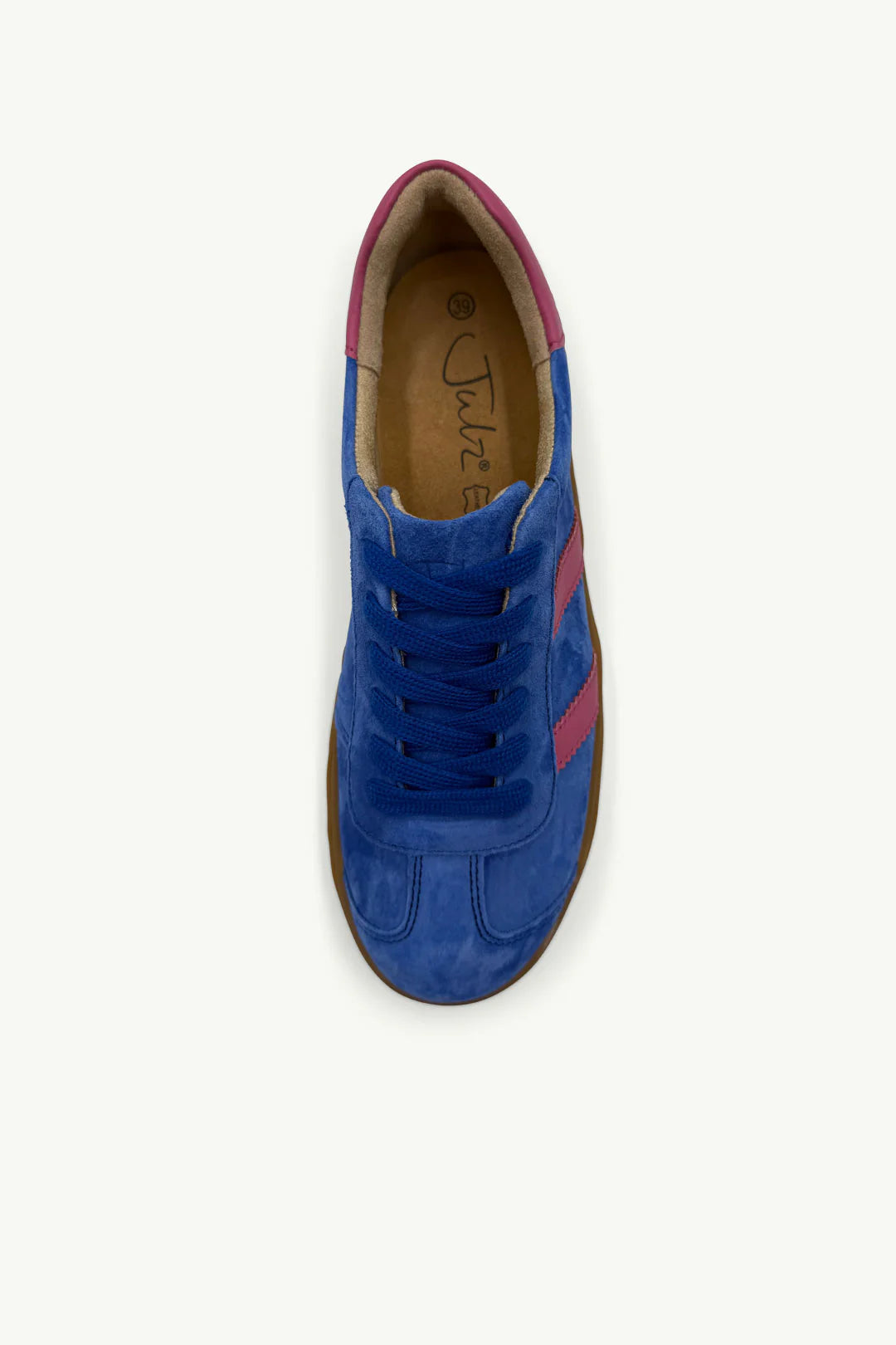 Bree Leather Sneaker in Electric Blue / Pink