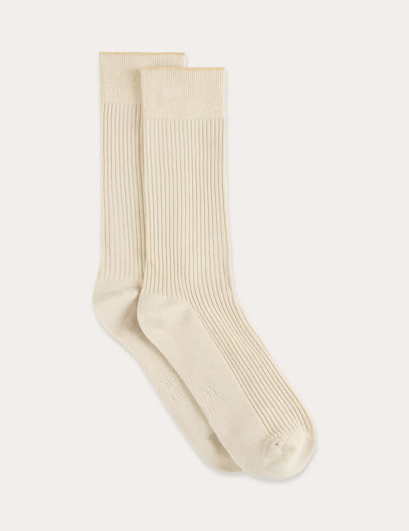 Ribbed Crew Socks in Oatmeal