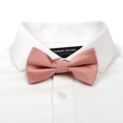 Bow Tie With Matching Pocket Square in Dusty Pink