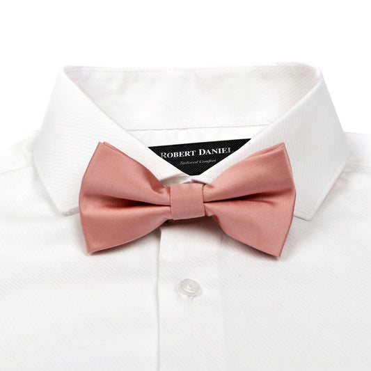 Bow Tie With Matching Pocket Square in Dusty Pink
