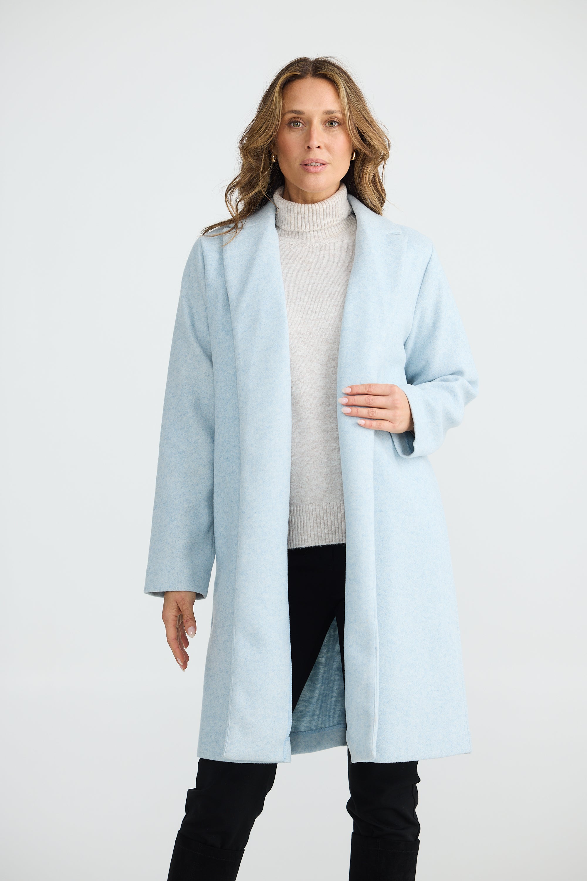 Bella Coat in Ice Blue Marl