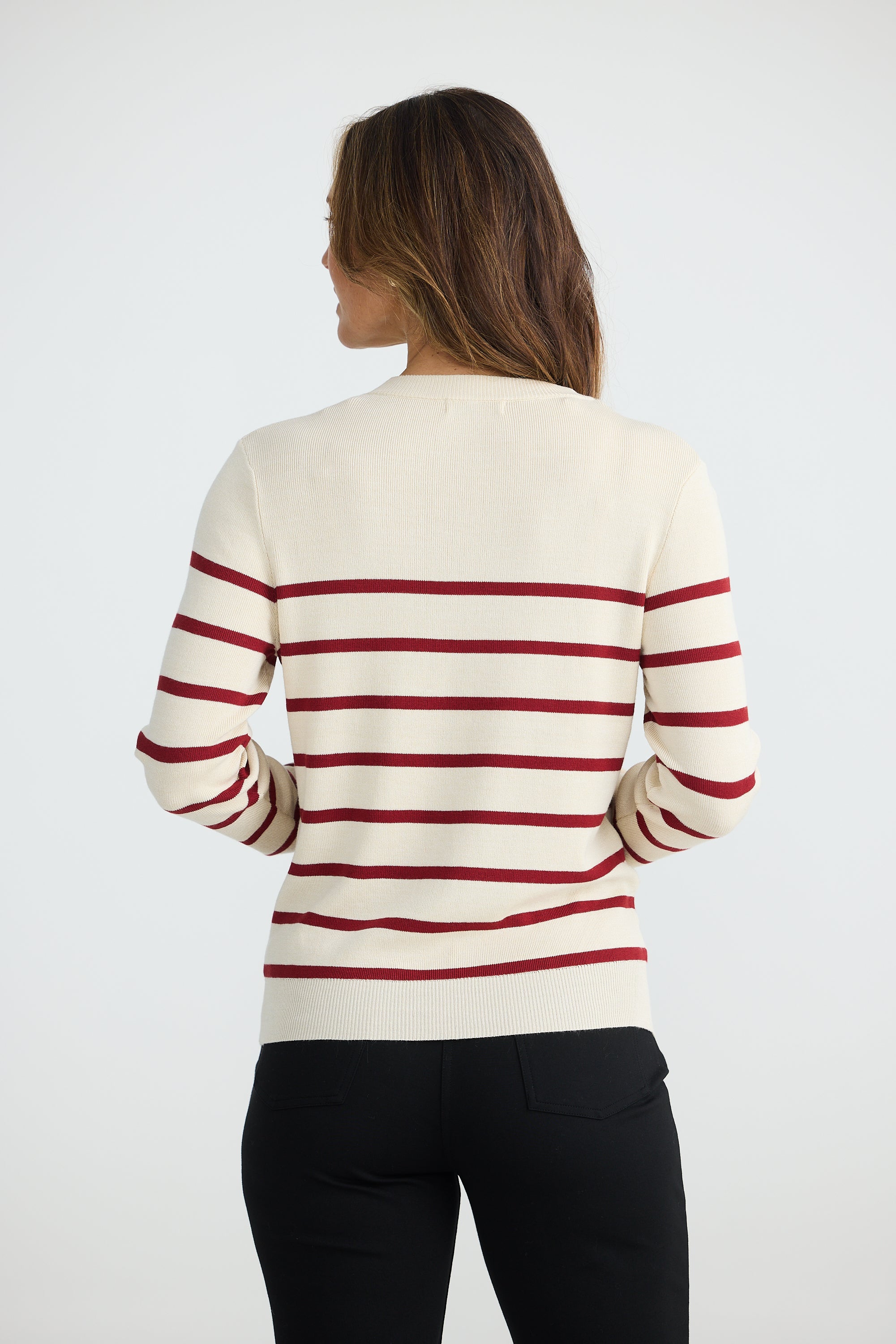 Cleo Knit in Oatmeal / Berry