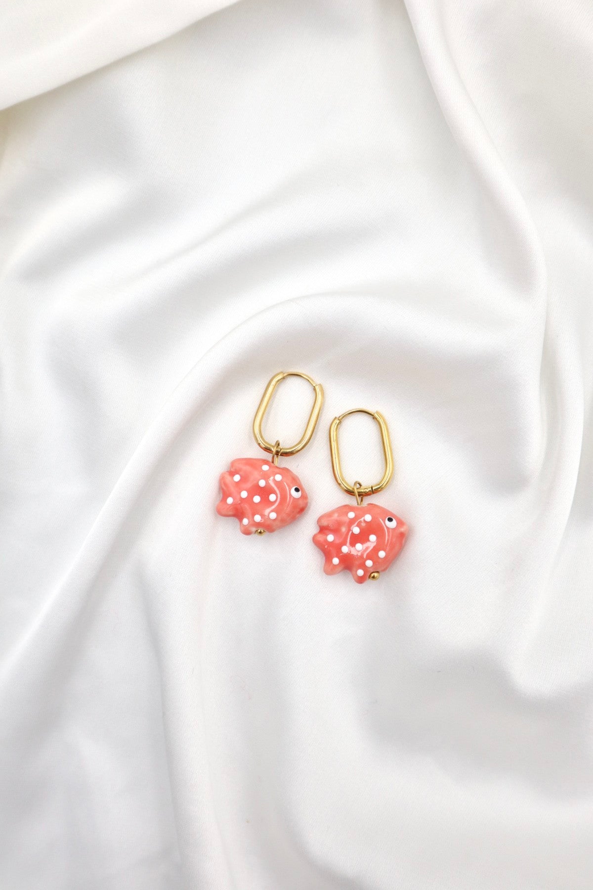 Baixa Charm Hoops in Coral Fish