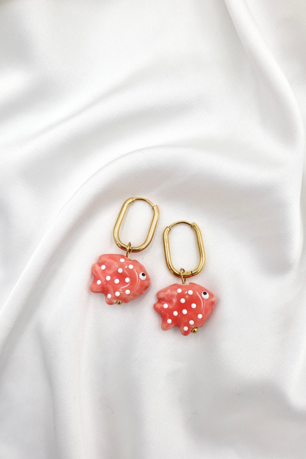 Baixa Charm Hoops in Coral Fish