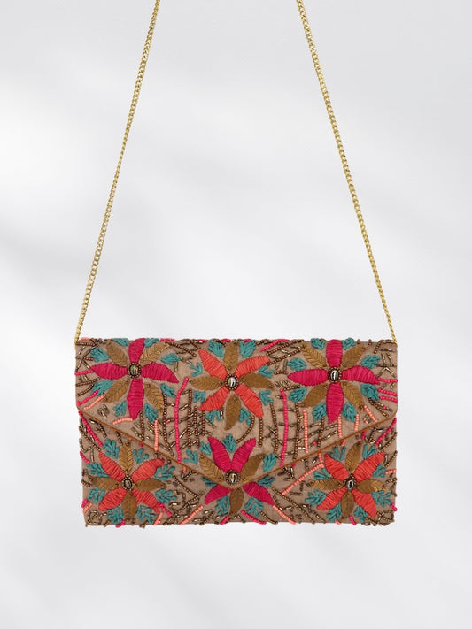 Beaded Embroidered Clutch Bag
