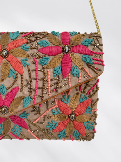 Beaded Embroidered Clutch Bag