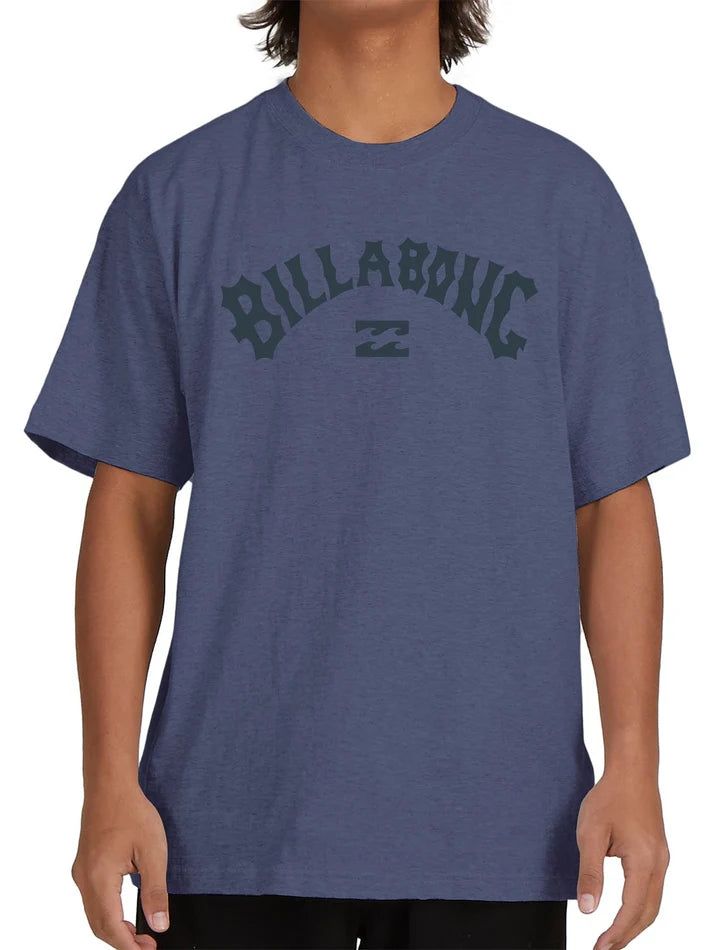 Arch Wave SS Tee in Slate Blue Melange