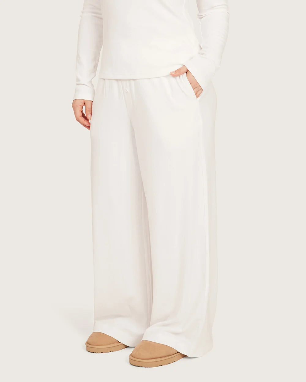 AiraRib Lounge Pants in Chalk