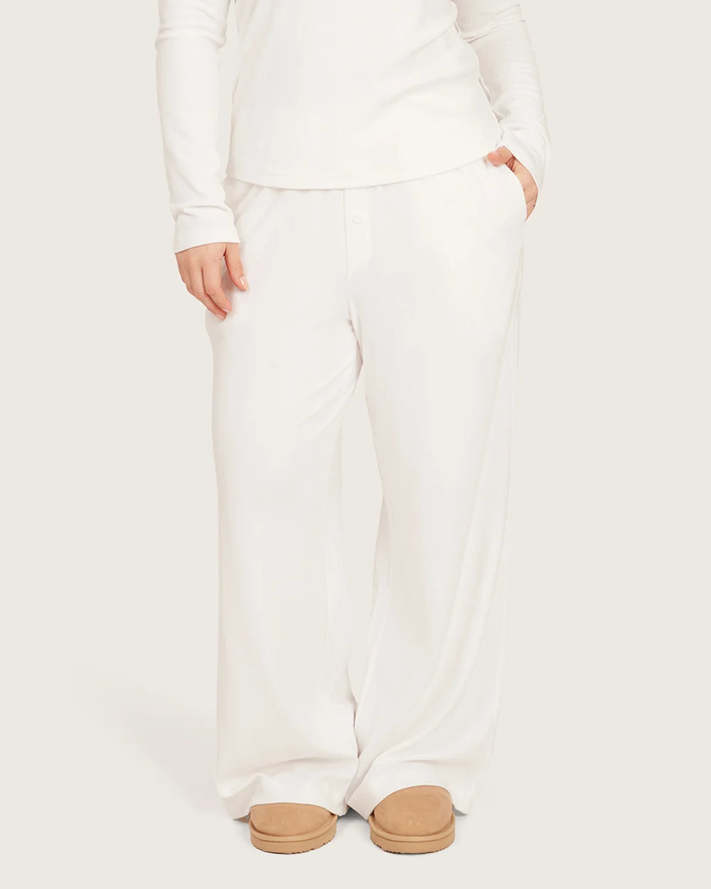 AiraRib Lounge Pants in Chalk