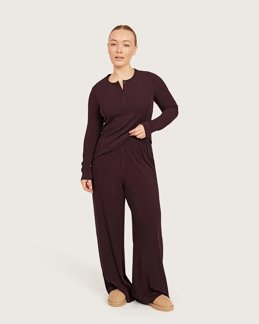 AiraRib Lounge Pants in Mulberry
