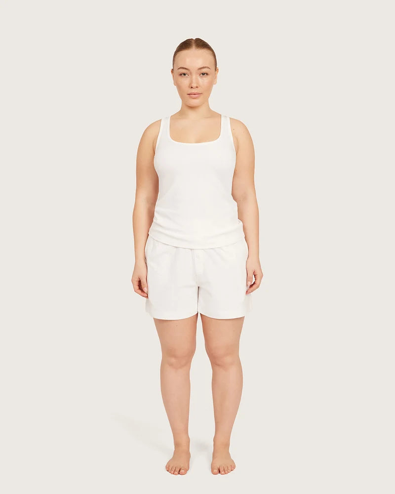 AiraRib Lounge Tank Top in Chalk