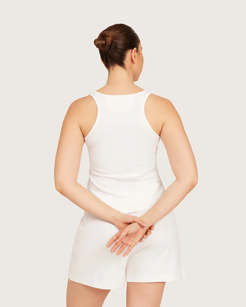 AiraRib Lounge Tank Top in Chalk