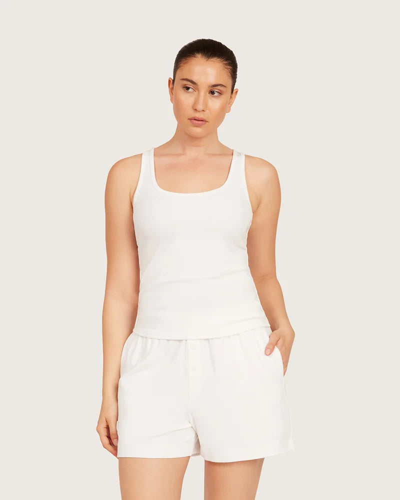 AiraRib Lounge Tank Top in Chalk