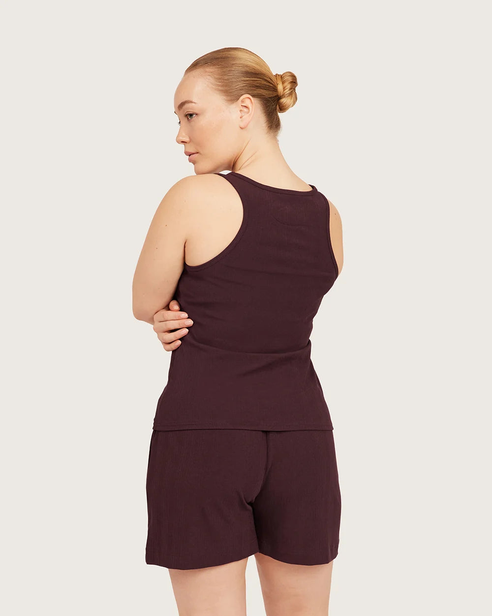 AiraRib Lounge Tank Top in Mulberry