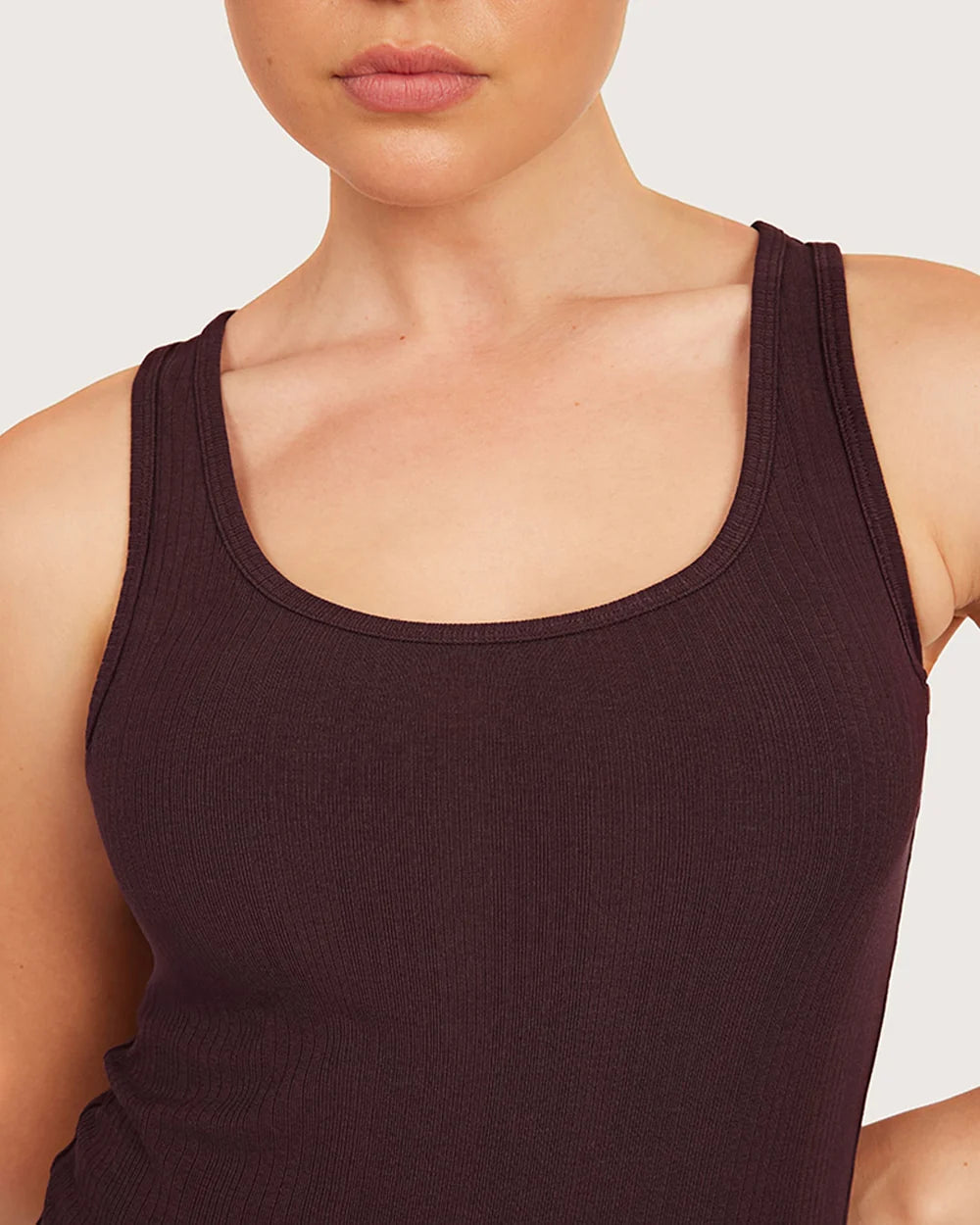 AiraRib Lounge Tank Top in Mulberry
