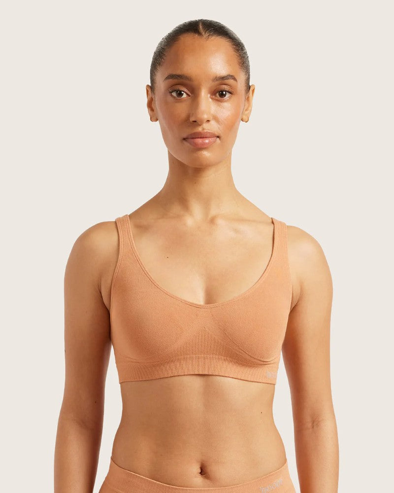 Bamboo Shaper Crop Bra in Dune
