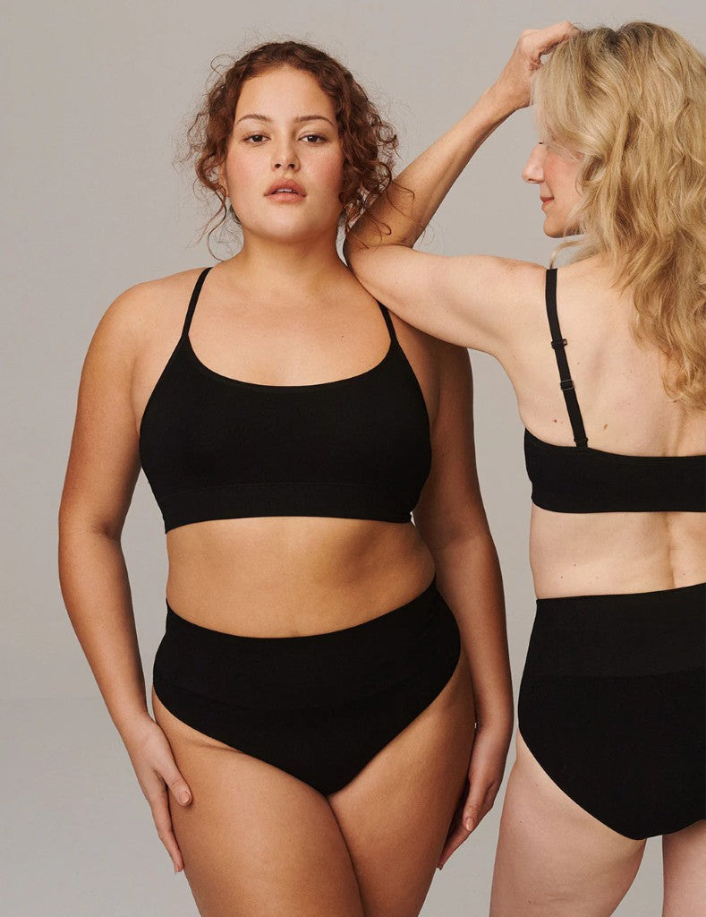 High Cut Full Briefs in Black