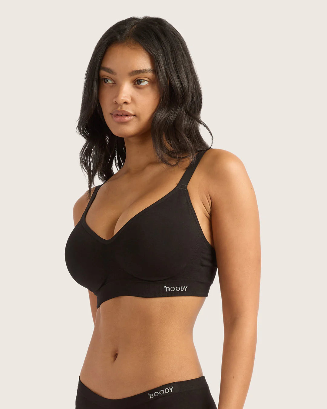 Wireless Full Bust T-Shirt Bra in Black
