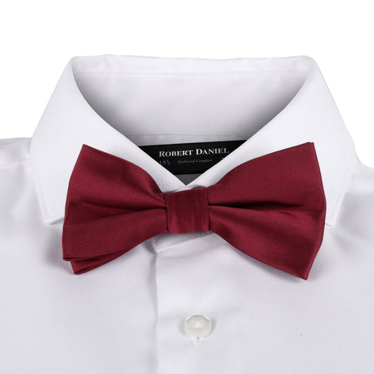 Bow Tie With Matching Pocket Square in Maroon
