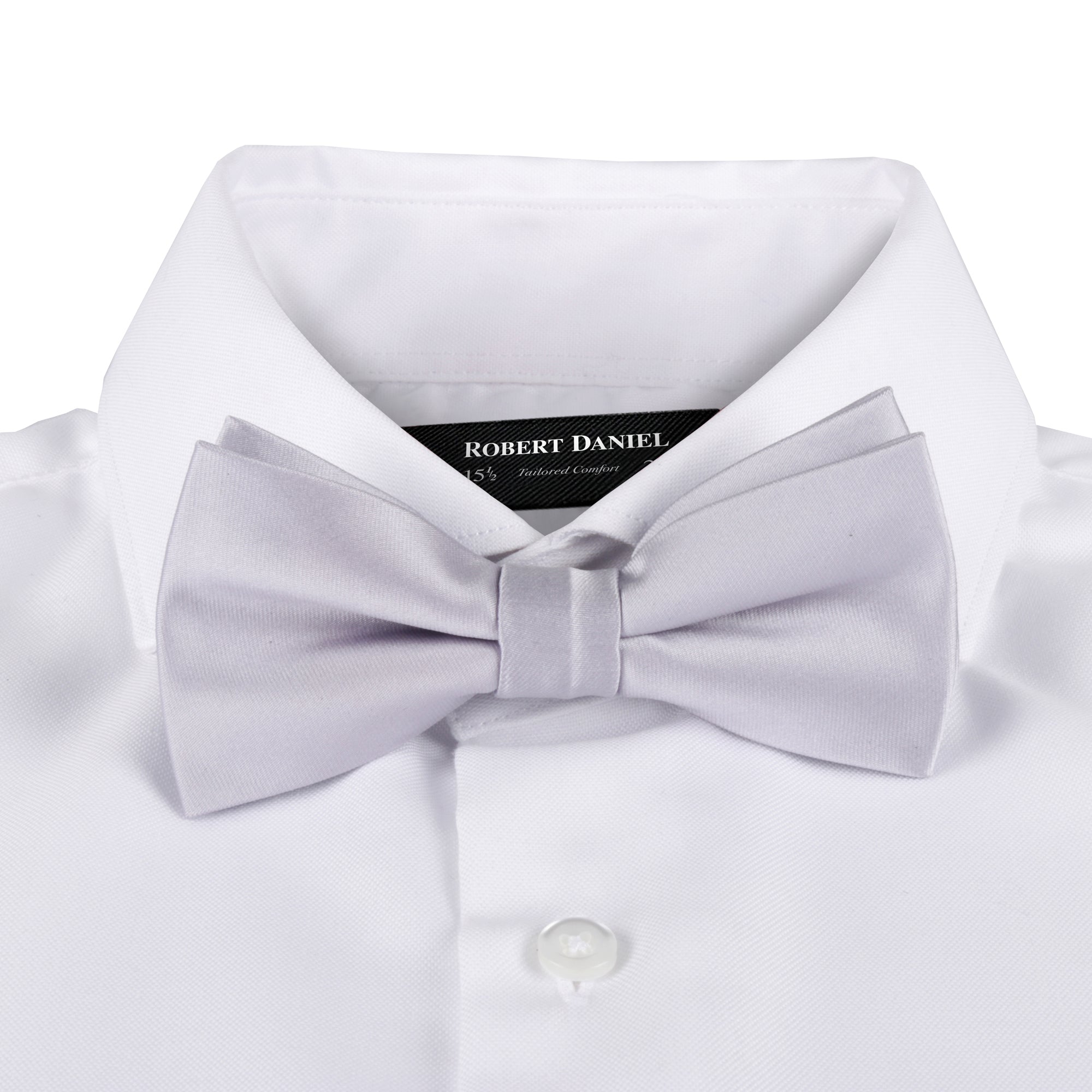 Bow Tie With Matching Pocket Square in Light Grey