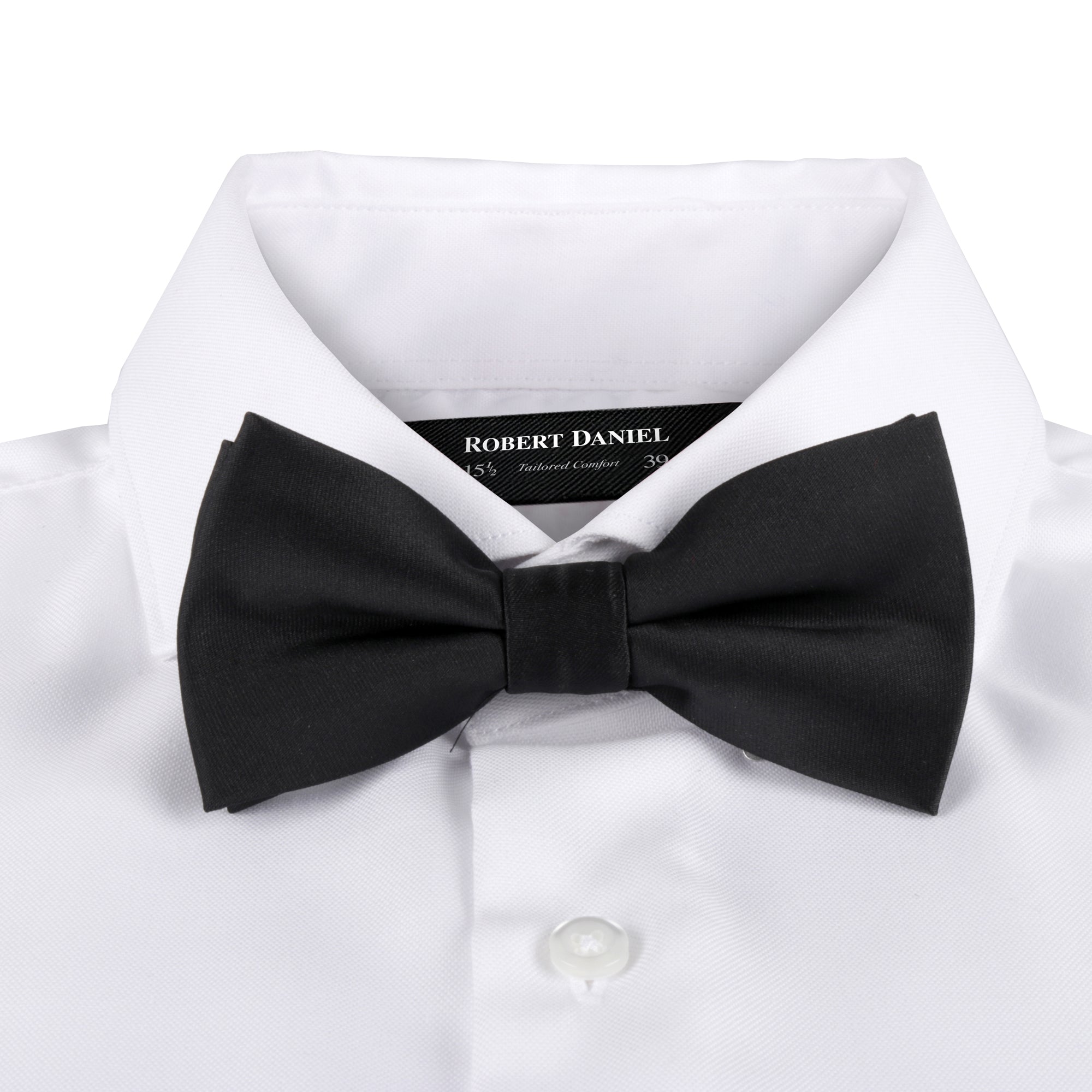 Bow Tie With Matching Pocket Square in Black