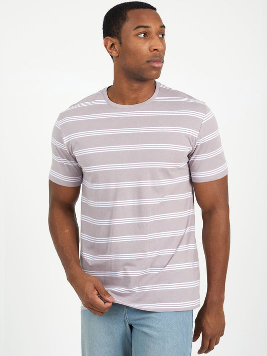 Bracknell Striped Shirt in Dusty Purple