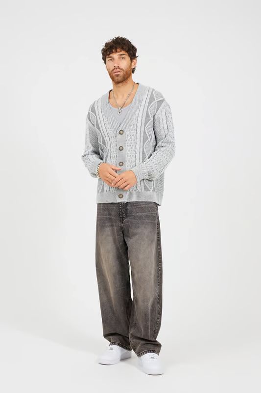 Ashbery Oversized Cardigan in Grey