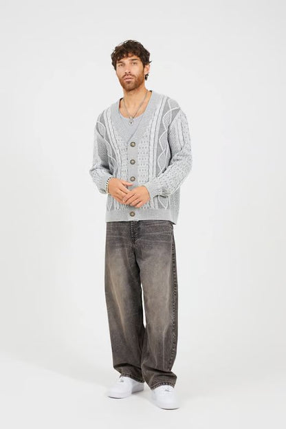 Ashbery Oversized Cardigan in Grey