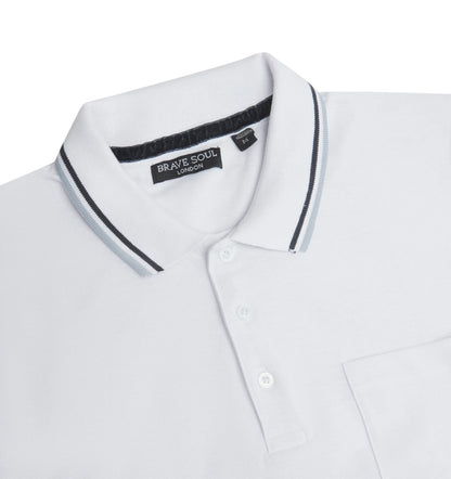Cosmo Pique Polo T-Shirt in White