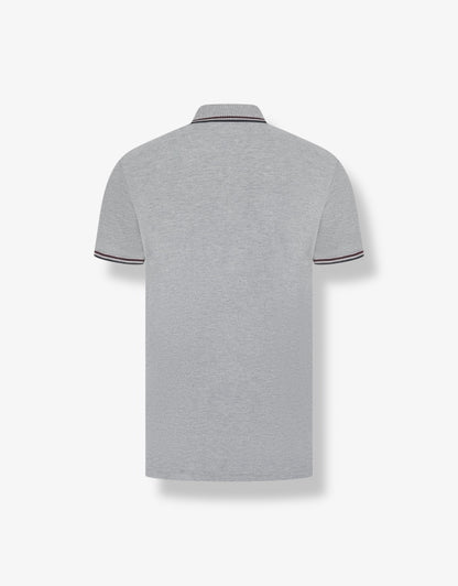 Cosmo Pique Polo T-Shirt in Light Grey Marl