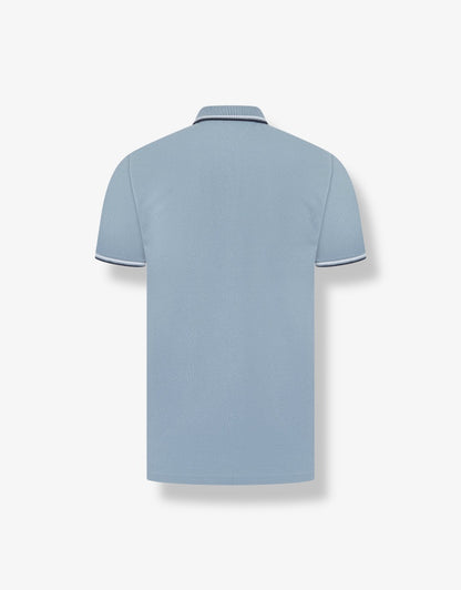 Cosmo Pique Polo T-Shirt in Steel Blue