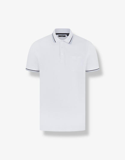 Cosmo Pique Polo T-Shirt in White
