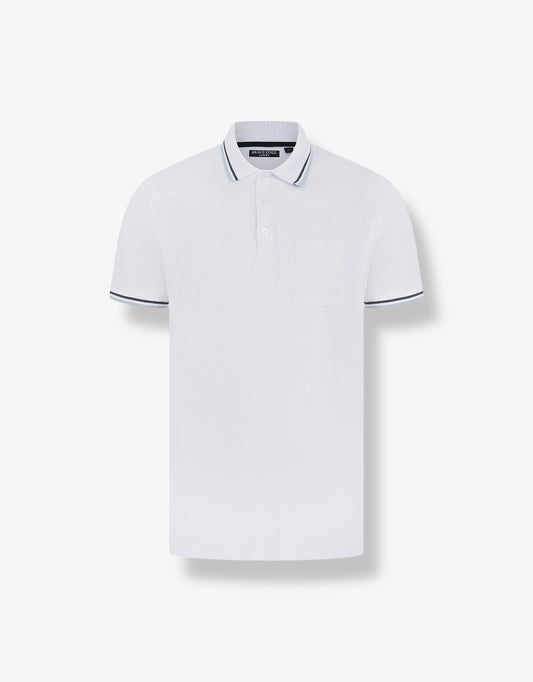 Cosmo Pique Polo T-Shirt in White