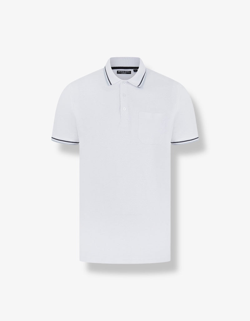 Cosmo Pique Polo T-Shirt in White