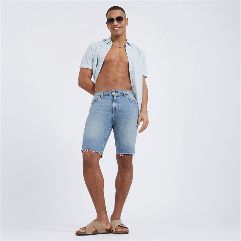 Gilles Cotton Textured Shirt in Baby Blue